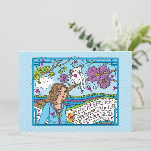 Beenden Sie das Überdenken_Flat Card 7" x 5" (Stehend Vorderseite)