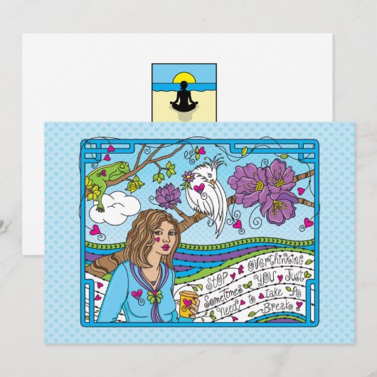 Beenden Sie das Überdenken_Flat Card 7" x 5" (Vorne/Hinten)