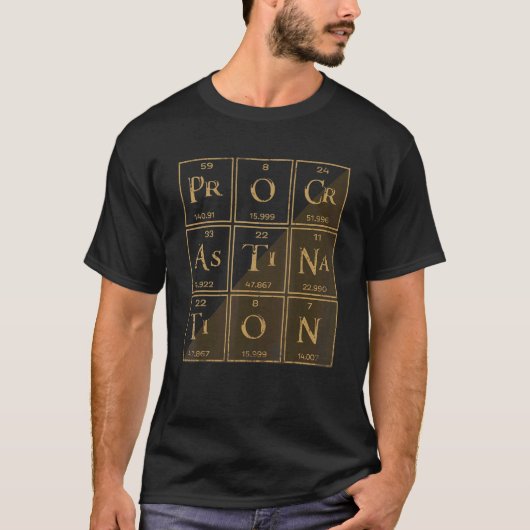 Beenden Sie das Verzögern von Periodischen Tabelle T-Shirt (Vorderseite)