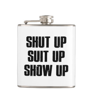 Beenden Sie den Anzug nach oben Flachmann