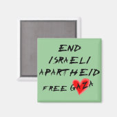 Beenden Sie den israelischen Apartheid-Freien Gaza Magnet (Vorderseite/Rückseite)
