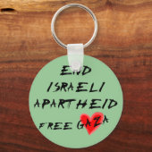 Beenden Sie den israelischen Apartheid-Freien Gaza Schlüsselanhänger (Vorderseite)