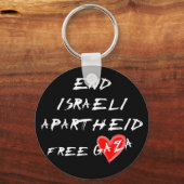 Beenden Sie den israelischen Apartheid-Freien Gaza Schlüsselanhänger (Vorderseite)