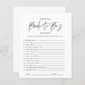 Beenden Sie den Satz | Brautparty Game (Vorne/Hinten)