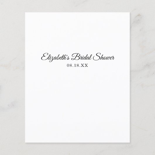 Beenden Sie den Satz | Brautparty Game (Rückseite)