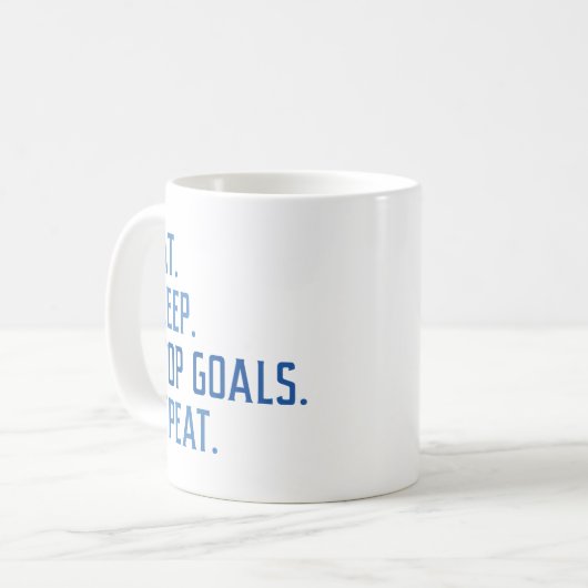 Beenden Sie den Schlaf-Stopp-Goals wiederholen Kaffeetasse (Vorderseite Links)