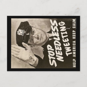 Beenden Sie den unnötigen Tweetend Polizist Postkarte