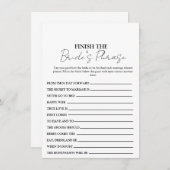 Beenden Sie die Formulierung der Braut, die Senten Einladung (Vorne/Hinten)