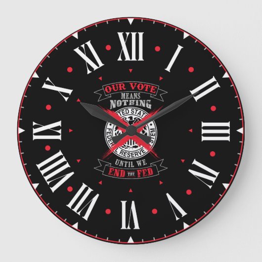 Beenden Sie die Gefüttert römische Zahl Große Wanduhr (Vorderseite)