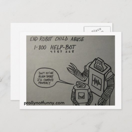 Beenden Sie die Postkarte des Roboterabbruchs (Vorne/Hinten)