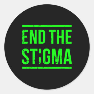 Beenden Sie die Stigma Mental Health Awareness War Runder Aufkleber