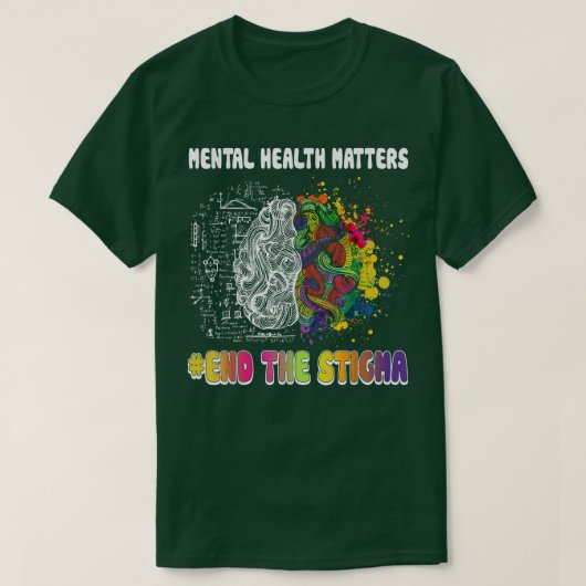 Beenden Sie die Stigma Mental Health Matches Menta T-Shirt (Design vorne)