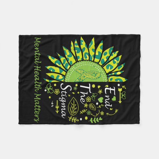 Beenden Sie die Stigma Mental Health Problems Ribb Fleecedecke (Vorderseite (Horizontal))