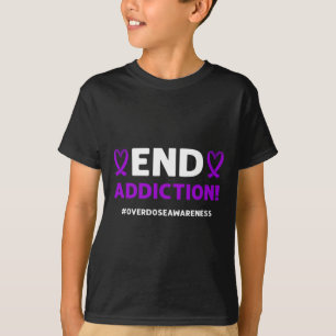 Beenden Sie die Sucht! Lila Band. Überdosierungsbe T-Shirt