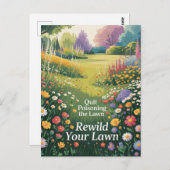 Beenden Sie die Vergiftung Ihres Rasens Postkarte (Vorne/Hinten)