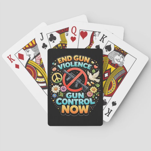 Beenden Sie Gewalt mit Waffen jetzt Spielkarten (Rückseite)