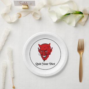Beenden Sie Ihren Diet Devil Satan Pappteller