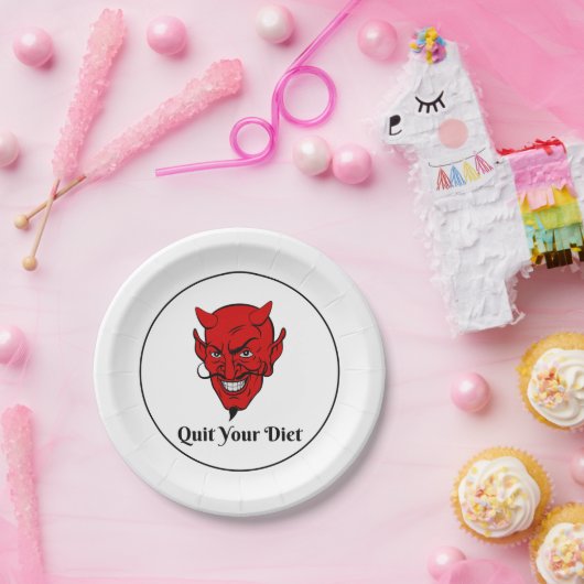 Beenden Sie Ihren Diet Devil Satan Pappteller (Party)