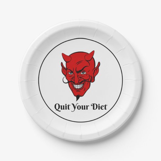 Beenden Sie Ihren Diet Devil Satan Pappteller (Vorderseite)