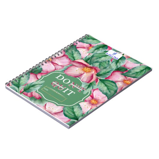 Beenden Sie nicht, machen Sie es Blume Spiral Note Notizblock (Linke Seite)