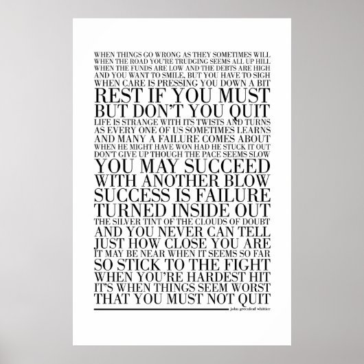 Beenden Sie nicht von John Greenleaf Whittier Poster (Vorne)