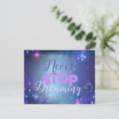 Beenden Sie nie mit dem Motto "Zitate" Motivierend Postkarte (Stehend Vorderseite)