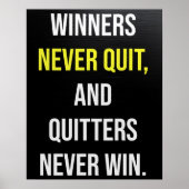 Beenden Sie niemals Motivierend Zitat Poster (Vorne)