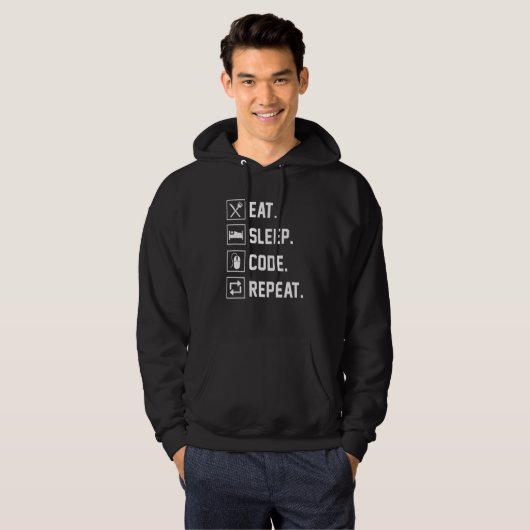 Beenden Sie Sleep Code Wiederholen Coder Programme Hoodie (Vorne ganz)