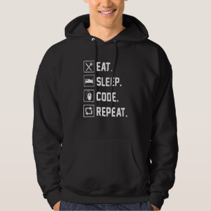 Beenden Sie Sleep Code Wiederholen Coder Programme Hoodie