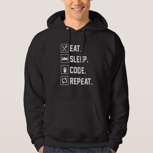 Beenden Sie Sleep Code Wiederholen Coder Programme Hoodie (Vorderseite)
