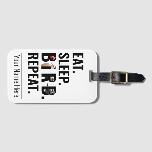Beenden Sie Sleep Repeat Bird Watcher Gepäckmarke Gepäckanhänger (Vorderseite (Horizontal))