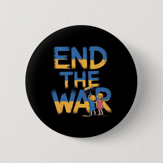 Beendet den Krieg Graffiti Kinder unterstützen Sel Button (Vorderseite)