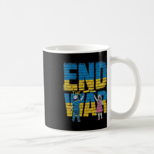 Beendet den Krieg Graffiti Kinder unterstützen Sel Kaffeetasse (Rechts)