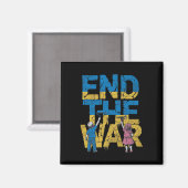 Beendet den Krieg Graffiti Kinder unterstützen Sel Magnet (Vorderseite/Rückseite)