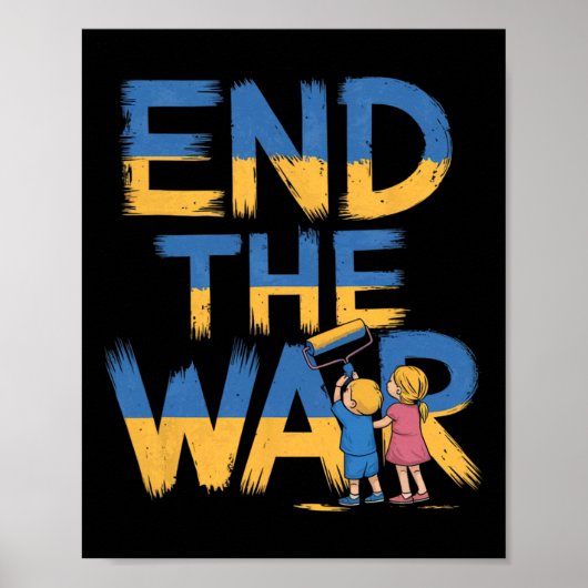 Beendet den Krieg Graffiti Kinder unterstützen Sel Poster (Vorne)