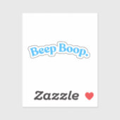 Beep Boop | Blue Funny Quote Phrase Aufkleber (Blatt)