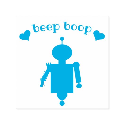 Beep Boop Niedlich Robot Briefmarke Permastempel (Design)