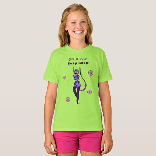 Beep Boop Niedlich Robot Giggle Fun T - Shirt (Vorne ganz)