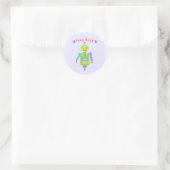 Beep Boop Niedlich Robot Runder Aufkleber (Tasche)