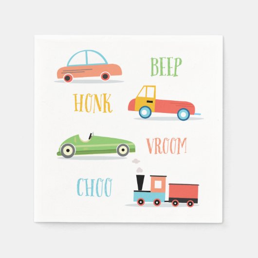 Beep Honk Choo Paper Napkin Serviette (Vorderseite)