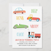 Beep Honk Chooo Kid's Geburtstagsparty Einladung (Vorderseite)