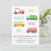 Beep Screech Wee Kids Geburtstagsfeier Einladung (Stehend Vorderseite)