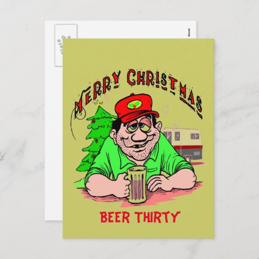 Beer 30 Weihnachtsfeiertag Postkarte (Vorne/Hinten)