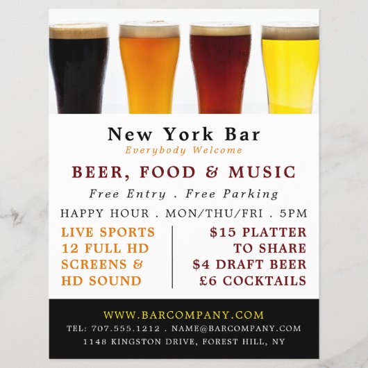 Beer & Ale Display, Pub/Brauerei Werbung Flyer (Vorne)