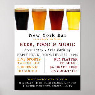 Beer & Ale Display, Pub/Brauerei Werbung Poster