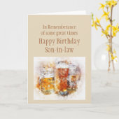 Beer Ale Funny Son-in-law Birthday Good Time Card Karte (Gelbe Blume)
