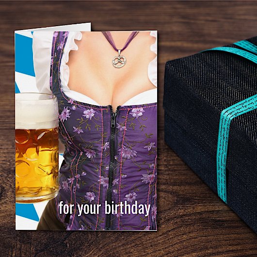 Beer and Bar Maiden Birthday Card