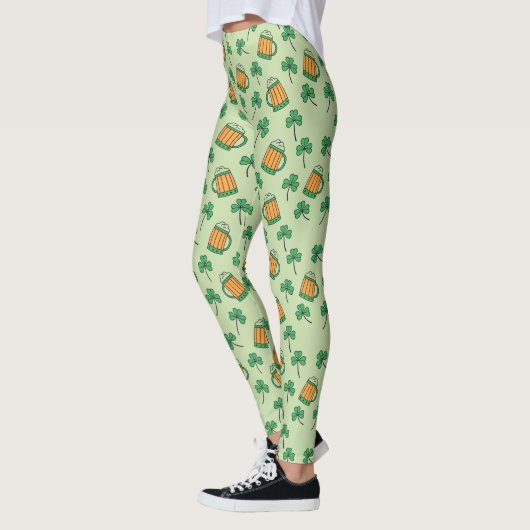 Beer and Kleeblatt Pattern St Patrick's Day Leggings (Links)