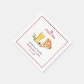 Beer and Pizza Perfect Pair Engagement Party Serviette (Ecke)