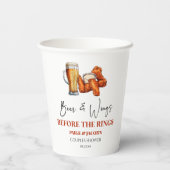 Beer and Wings Before The Rings Couples Shower Pappbecher (Rückseite)